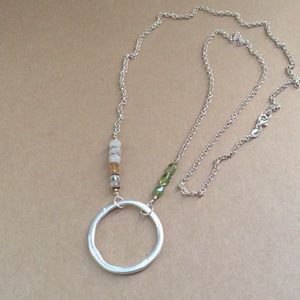 New handcrafted silver necklace peridot moonstone